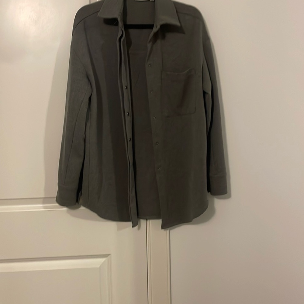 RD Style Women's Button Down Shacket gray